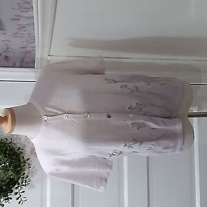 Alfred Dunner PL floral cardigan sweater short sleeve vintage grandma 👵 granny